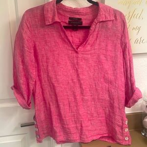 Tahari 100% linen top